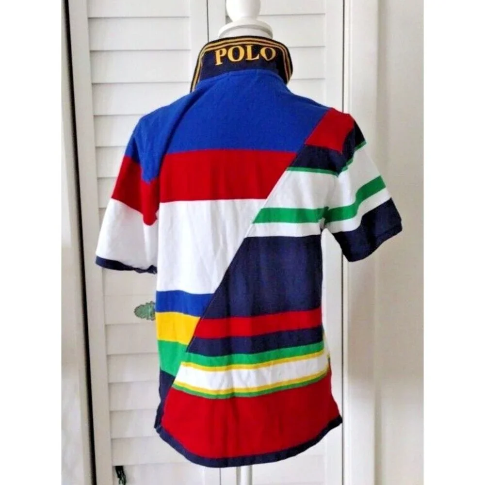 Ralph Lauren boy's Classic Split Cross Stripe Large‎ Pony Polo XL